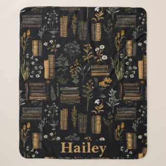 Manta Sherpa Diseño de libro vintage elegante - Dark Academia 
