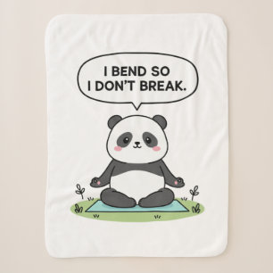 Manta Sherpa diseño de panda “Me doblo para no romper”