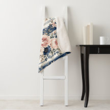 Diseño de patrón de franja floral navy de acuarela
