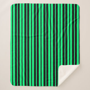 Manta Sherpa Diseño de patrones de rayas verticales verdes de c