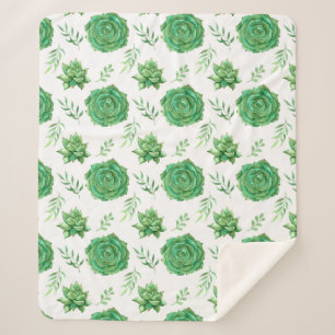 Manta Sherpa Diseño de patrones de vegetación ascendente