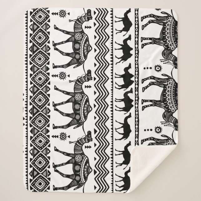 Manta Sherpa Diseño de patrones sin soldadura de camellos decor (Anverso)