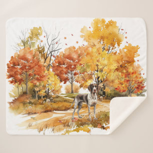 Manta Sherpa Diseño de perro de otoño acuático - Puntero alemán