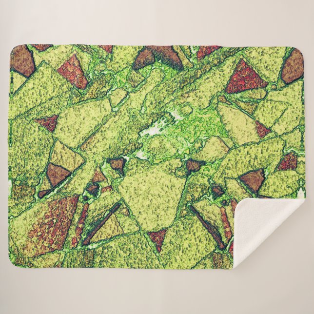 Manta Sherpa Diseño de piedra volcánica pintada de amarillo pál (Anverso (horizontal))