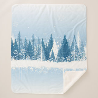 Manta Sherpa Diseño de pintura en forma de gruns de los bosques