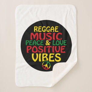 Manta Sherpa Diseño de reggae con citas positivas y bandera de 