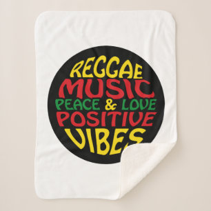 Manta Sherpa Diseño de reggae con declaraciones y citas positiv