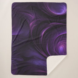 Manta Sherpa Diseño de Swirl Oscuro Púrpura