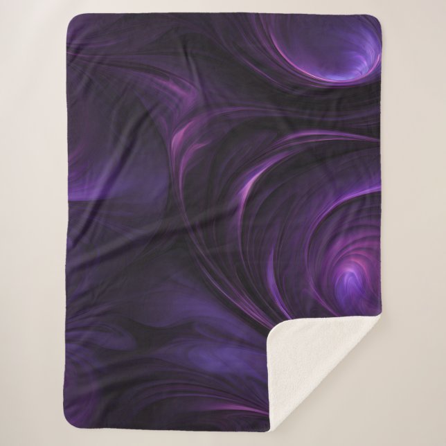 Manta Sherpa Diseño de Swirl Oscuro Púrpura (Anverso)