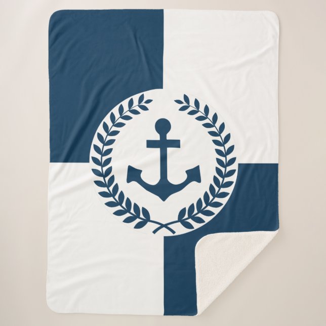 Manta Sherpa Diseño de temática náutica (Anverso)