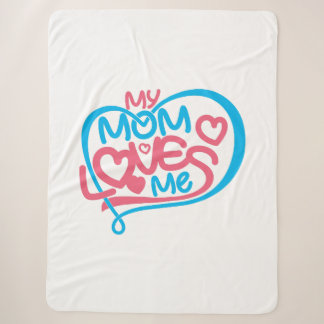 Manta Sherpa Diseño de texto "Mi mamá me ama"