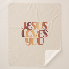 Manta Sherpa Diseño de tipografía cristiana que Jesús ama 