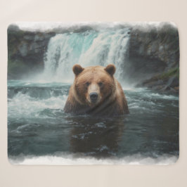 Manta Sherpa Diseño de vida silvestre Grizzly Bear & Waterfall