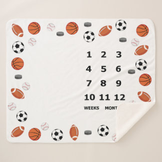 Manta Sherpa Diseño deportivo de Baby Milestone