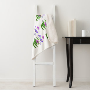 Manta Sherpa Diseño minimalista floral espiritual celestial