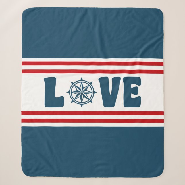 Manta Sherpa Diseño náutico de amor (Anverso)