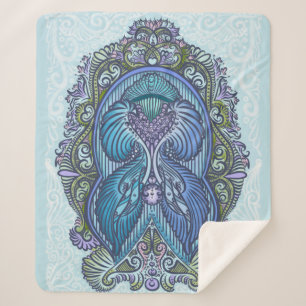 Manta Sherpa Diseño Ornate Blue & Verde azulado Mandala