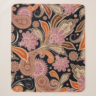 Manta Sherpa Diseño Paisley Tradicional de Patrón sin Marea