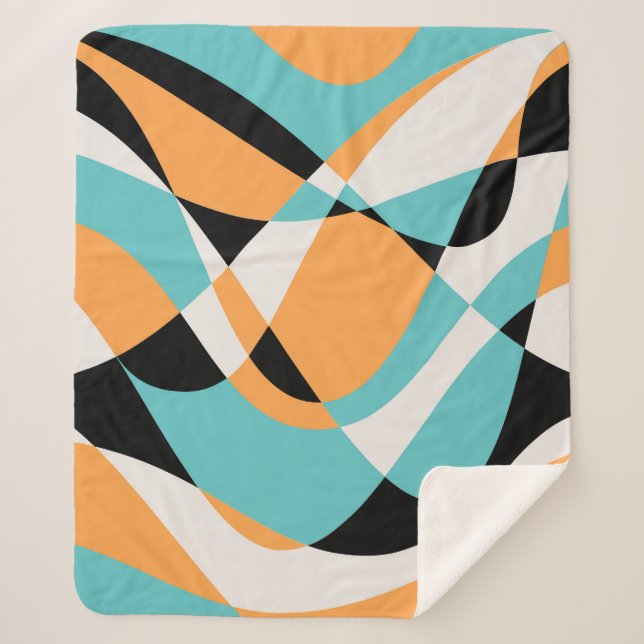 Manta Sherpa Diseño sin inconvenientes del patrón de ondas abst (Anverso)