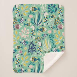 Manta Sherpa Diseño submarino de moda