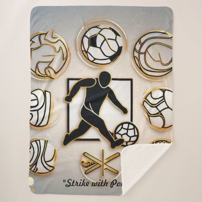 Manta Sherpa "Diseños Gráficos de Fútbol" (Anverso)