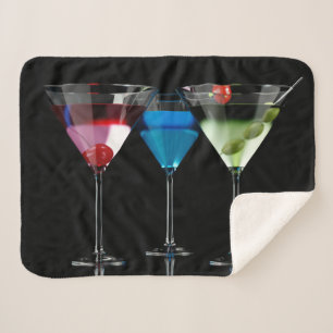 Manta Sherpa Distintos cócteles con gafas de martini en negro