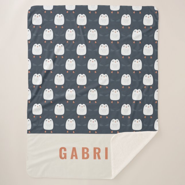 Manta Sherpa divertida y festiva adorable pingüino de niños per (Anverso)