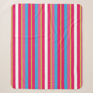 Manta Sherpa Divertido colorido Multi Stripes