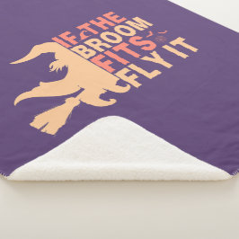 Manta Sherpa Divertido Halloween Si La Escoba Se Encaja.