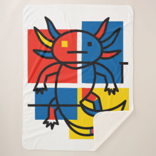 Manta Sherpa Divertido patrón de arte abstracto de Axolotl Piet