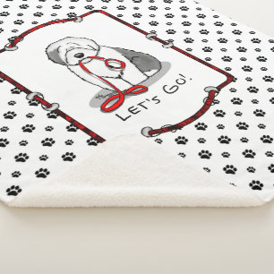 Manta Sherpa ¡Divertido Vamos! Walk Old English Sheepdog (Gris