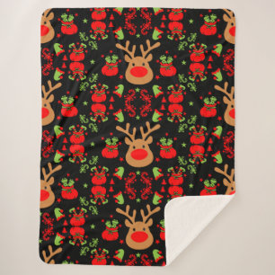 Manta Sherpa Divertidos Navidades Elf envueltos