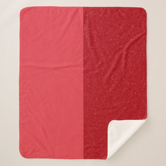 Manta Sherpa Dividida de Color Rojo Tomate – Perso (Anverso)