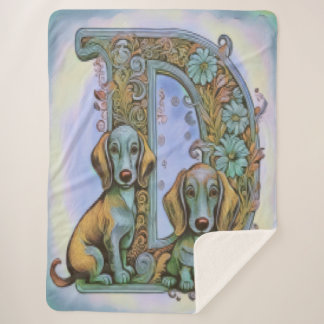 Manta Sherpa Dog D Alfabet 