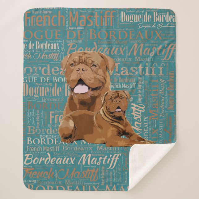 Manta Sherpa Dogue de Bordeaux - mastín francés (Anverso)