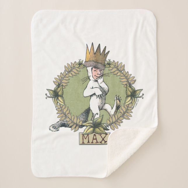 Manta Sherpa Donde las cosas salvajes | Insignia de Max (Anverso)