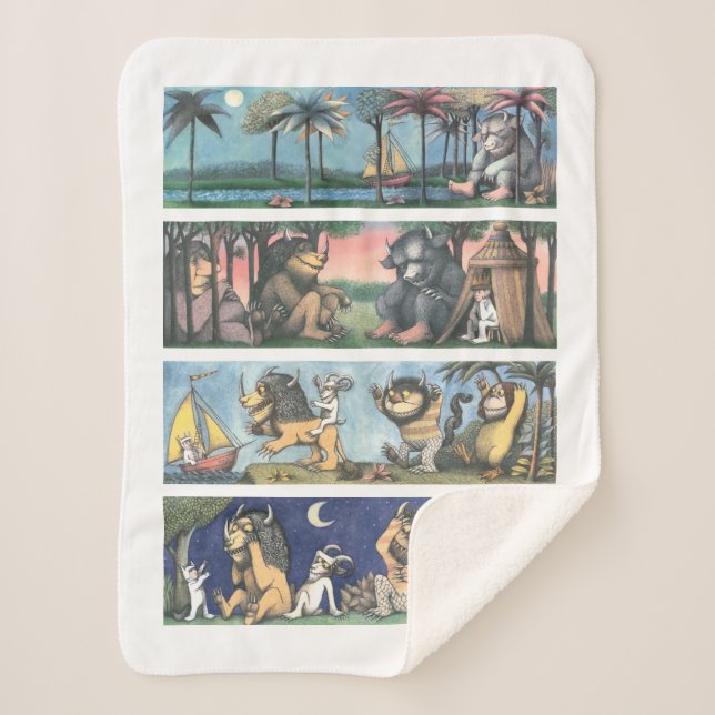 Manta Sherpa Donde Las Cosas Salvajes Son Escenas (Anverso)