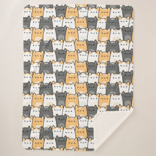 Manta Sherpa Doodle de gato regordete lindo 