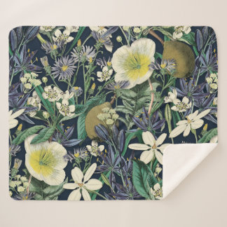 Manta Sherpa Dormitorio Floral Vintage Botánico Sherpa Blanket