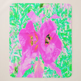 Manta Sherpa Dos locas ciruelas rosadas calientes hibiscus sobr