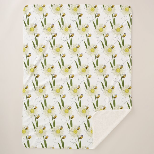 Manta Sherpa Dos pequeñas y lindas abejas (Anverso)