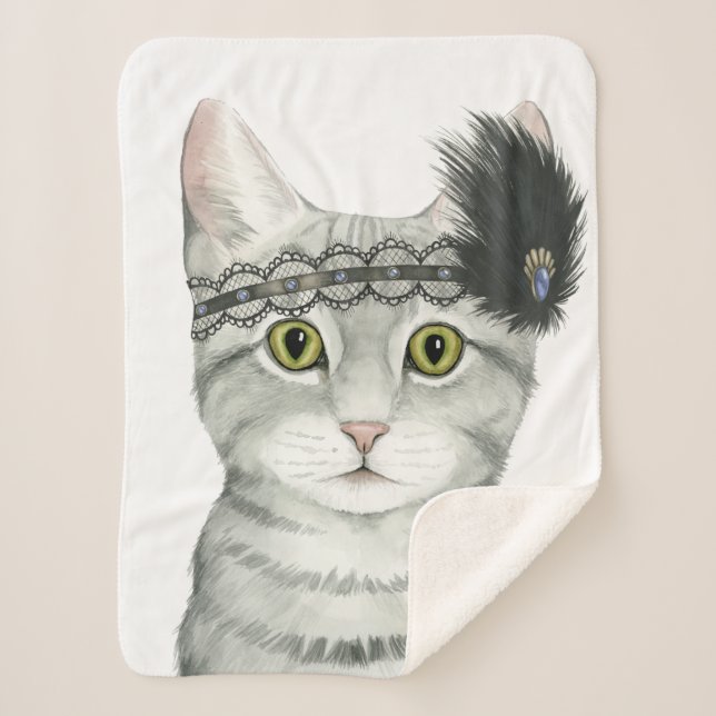 Manta Sherpa Downton Cat | Bejeweld Con Lace (Anverso)