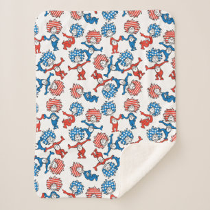 Manta Sherpa Dr. Seuss Cosa Uno Cosa Dos Patrón de bandera de