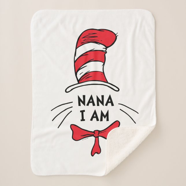 Manta Sherpa Dr. Seuss | Gato en el Gorra - Nana I am (Anverso)