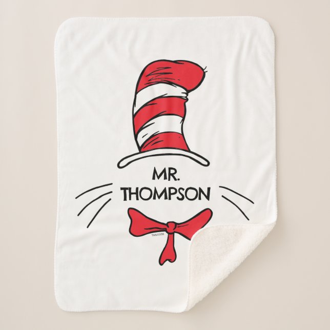 Manta Sherpa Dr. Seuss | Gato en el nombre del profesor Persona (Anverso)