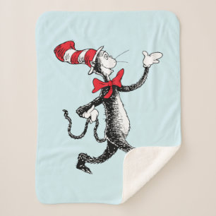 Manta Sherpa Dr. Seuss   Gato en la caminata del gato Gorra