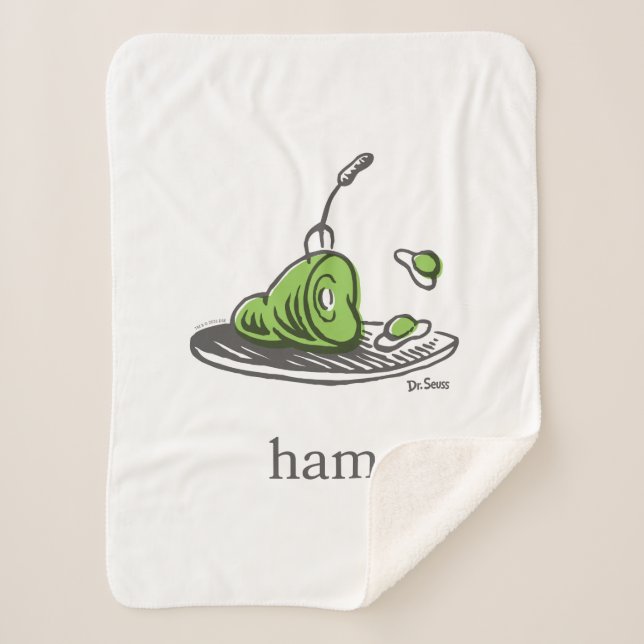 Manta Sherpa Dr. Seuss | Huevos verdes con jamón (Anverso)