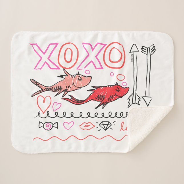 Manta Sherpa Dr. Seuss Valentine | XOXO Design (Anverso (horizontal))