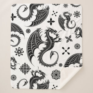 Manta Sherpa Dragon Black Shape Tattoo Style