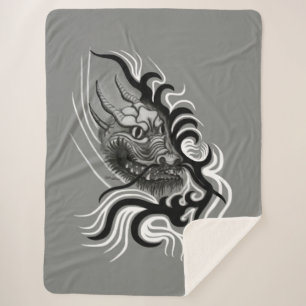 Manta Sherpa Dragón chino en tatuaje